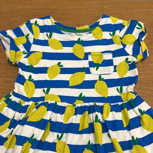 Mini Boden lemon striped jersey dress size 11/12 - Picture 2 of 7